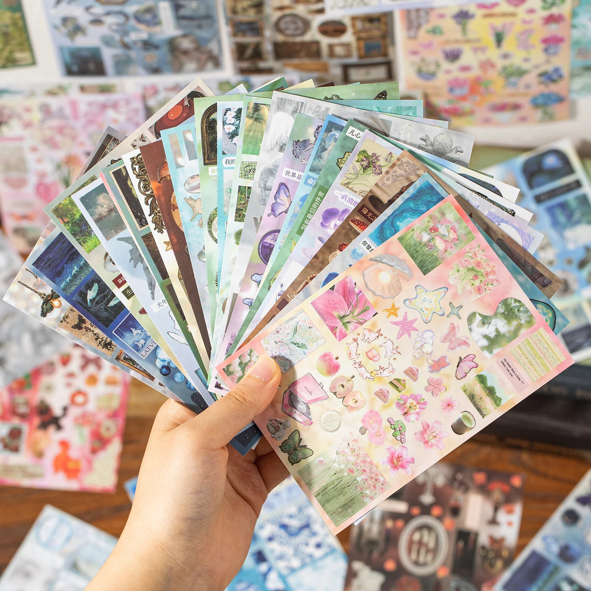 Retro Mirror Decorative Sticker Book For Artistic Scrapbooking