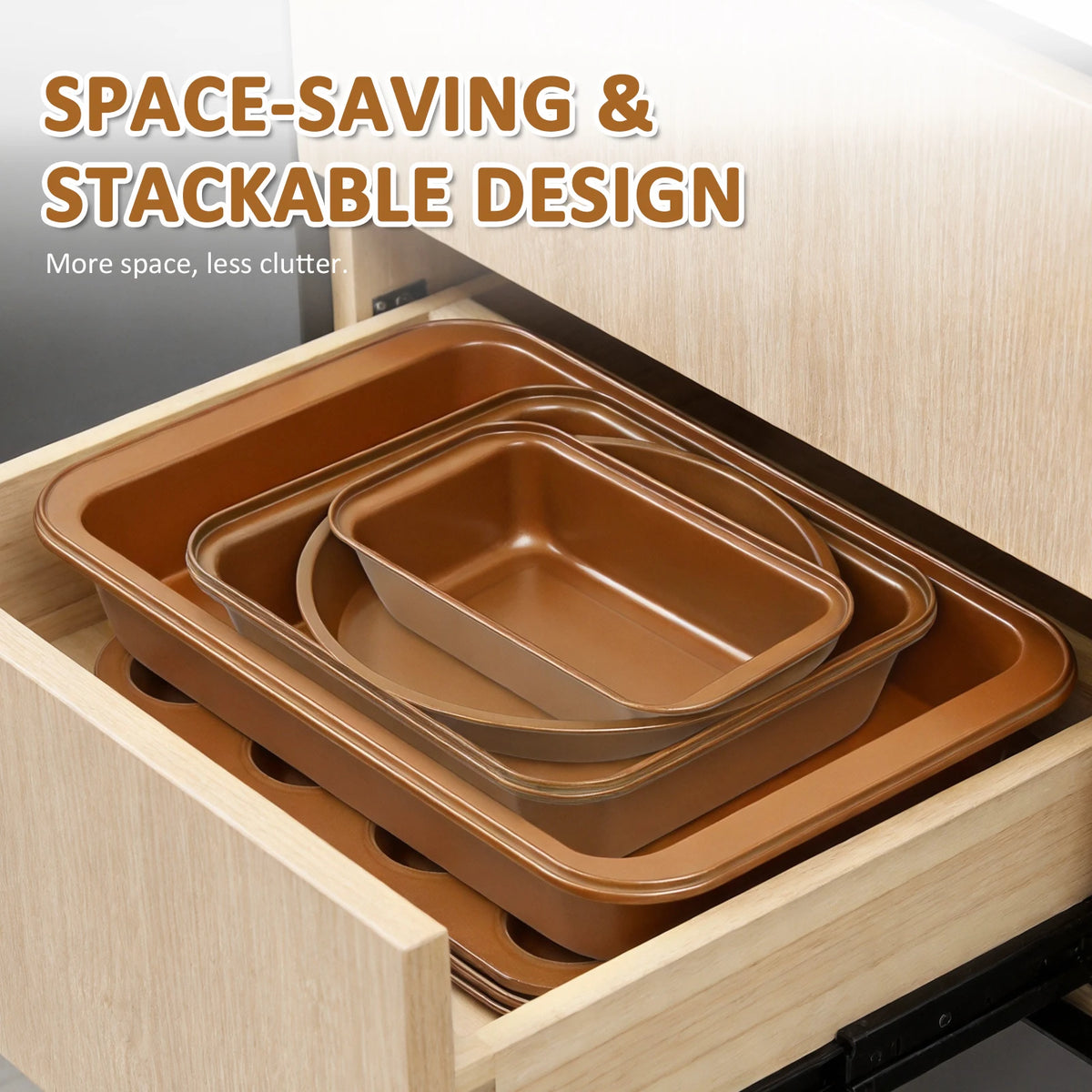 Nonstick Carbon Steel Bakeware Set With Copper Coated Pans
