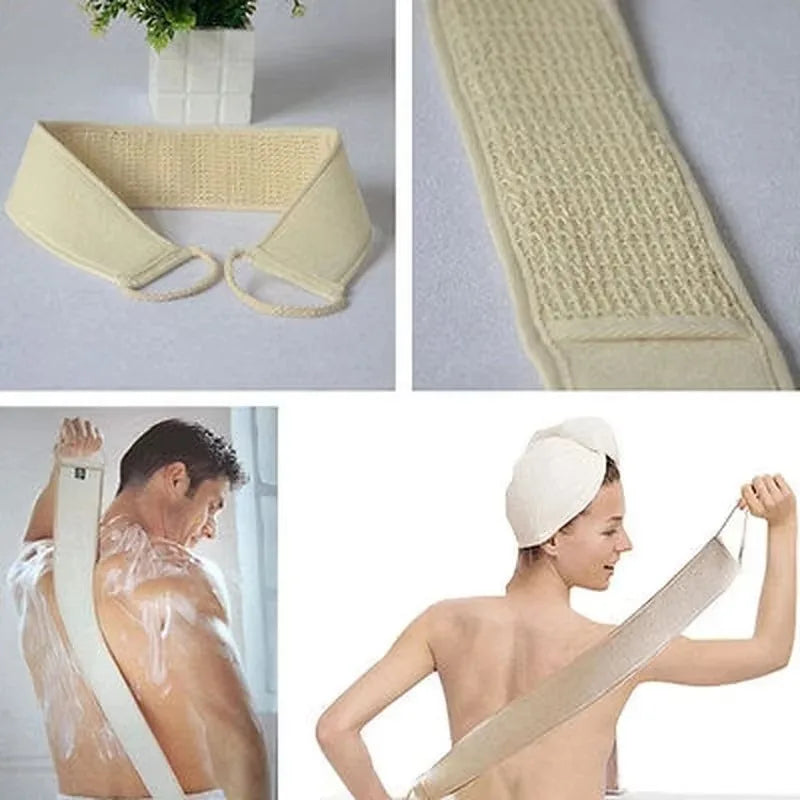Soft Cotton Hemp Exfoliating Bath Massage Sponge Glove Body Scrubber