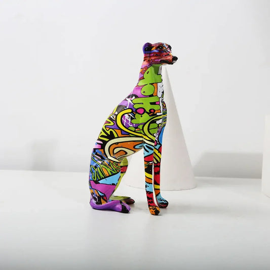 Flyuechun Modern Resin Dog Statue Living Room Desk Ornament