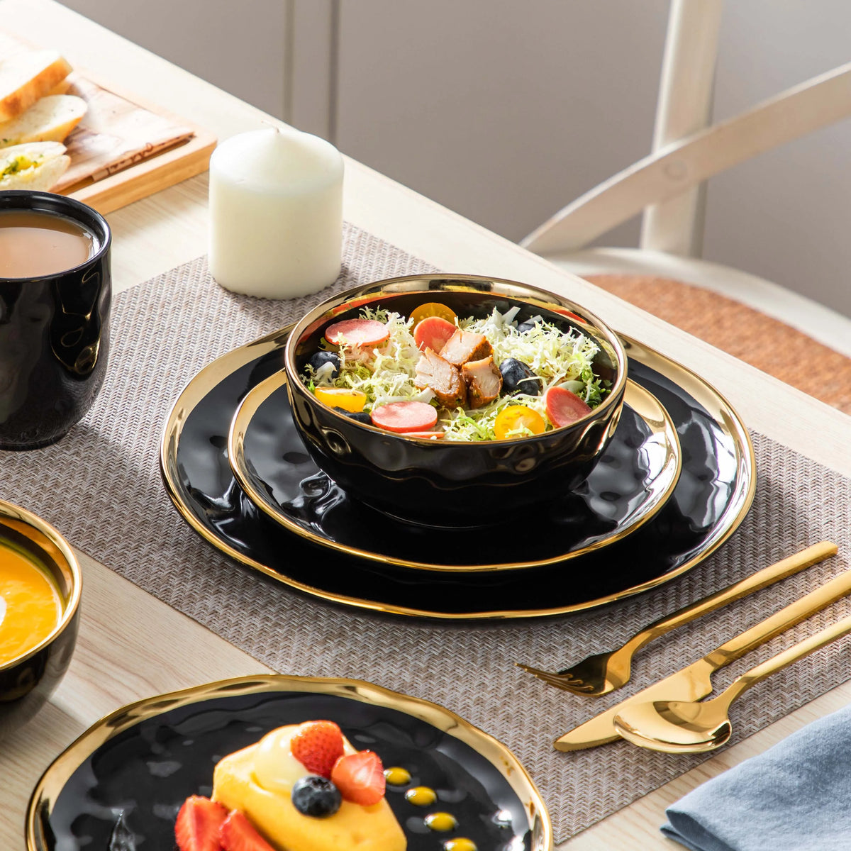 Malacasa Ceramic Dinnerware Set With Plates And Cups
