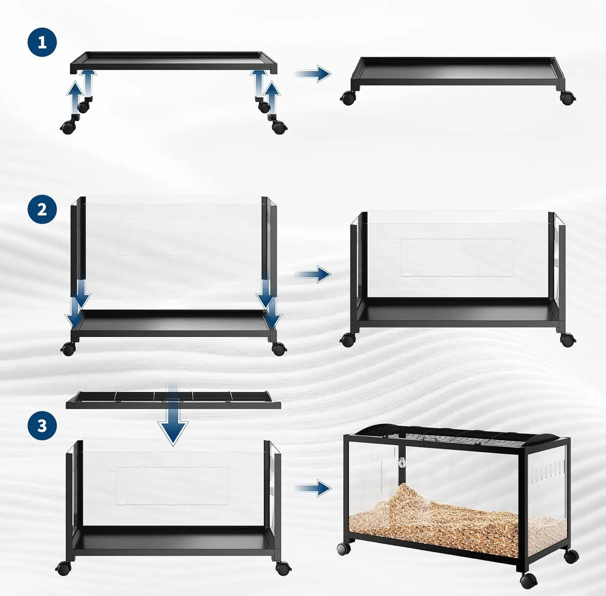 HiMISS Three Tier Metal Hamster Cage With Exercise Wheel Kit