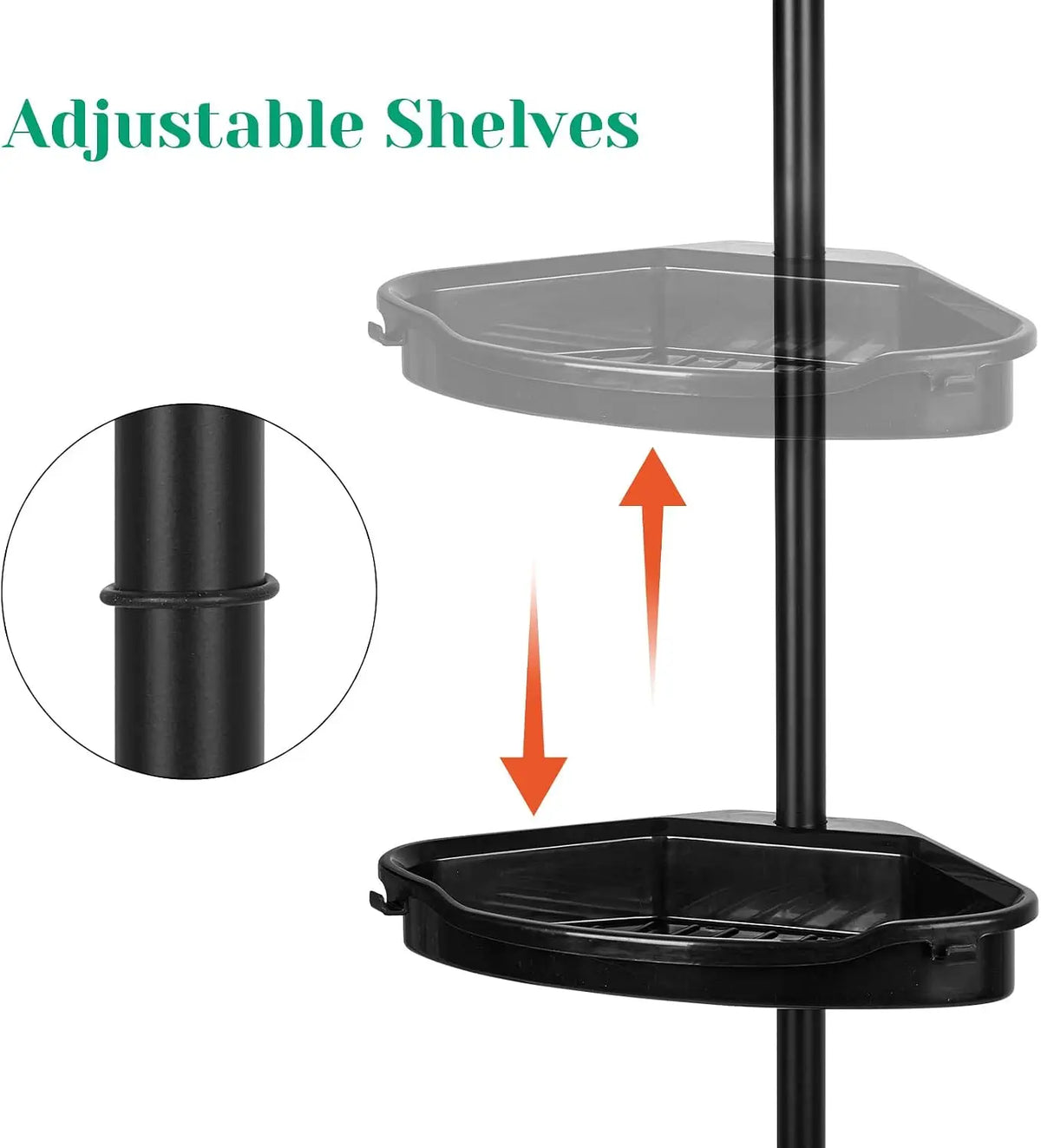 Corner Shower Caddy Rustproof Telescopic Bathroom Storage Organizer Rack