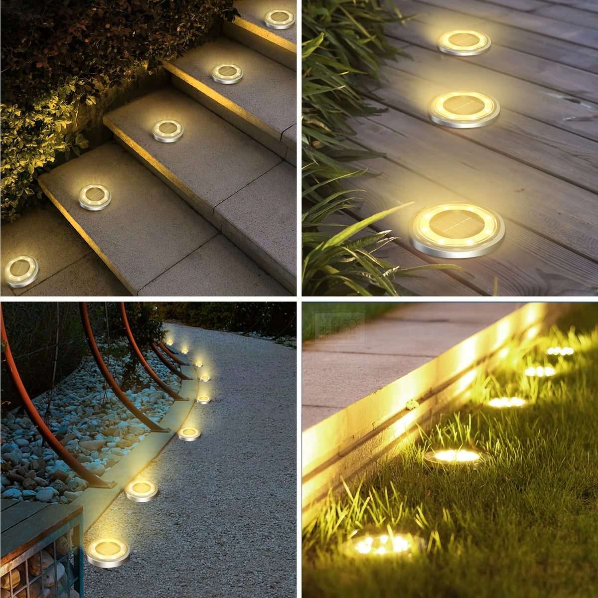 Solar Powered In Ground Landscape Lighting For Gardens
