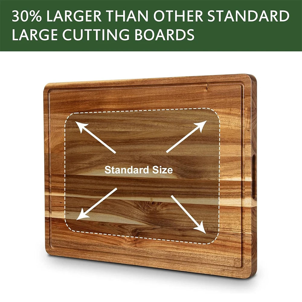 Twister.Ck Reversible Wood Cutting Board With Juice Groove