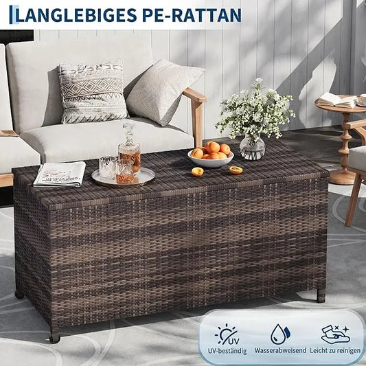HiMISS Weatherproof Outdoor Storage Box With Lid And Wheels