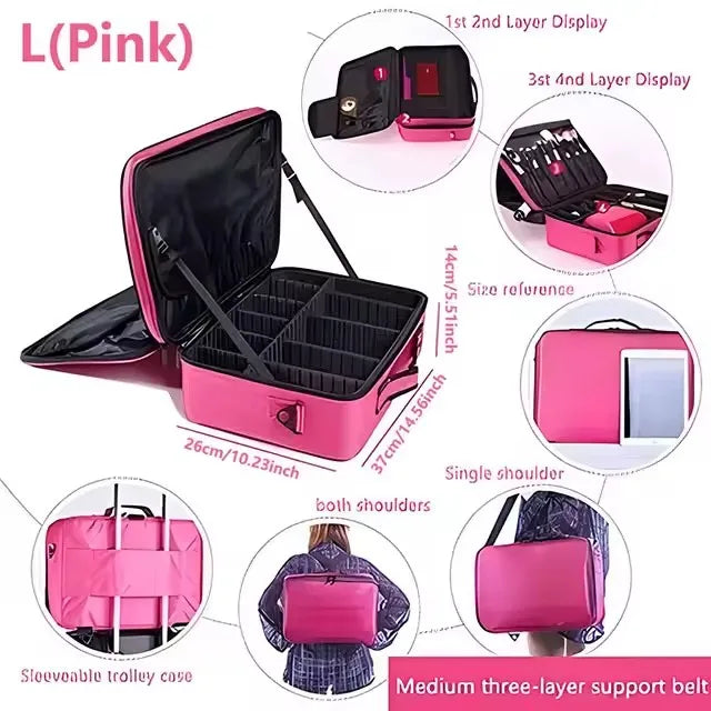 Waterproof Oxford Travel Makeup Bag With Ample Cosmetic Storage