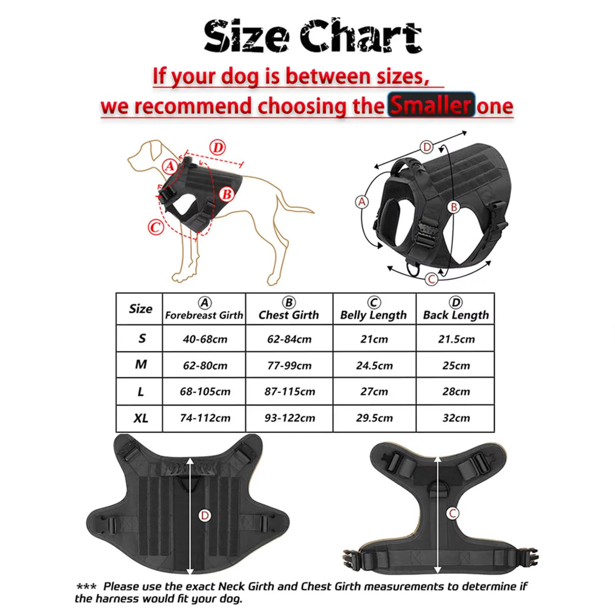 Tactical Dog Harness Collar And Leash Set Adjustable Nylon Vest