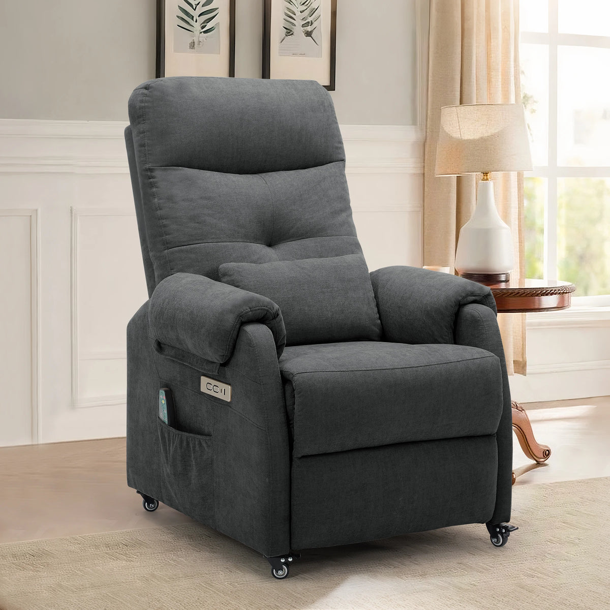 KORSER Power Recliner Chair With USB Ports And Wheels