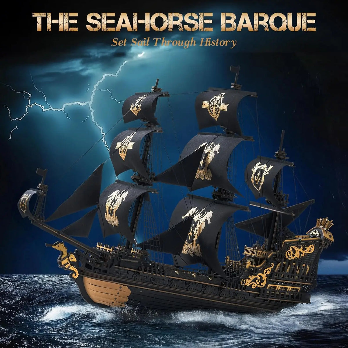 Robotime Rokr Seahouse Barque 3D Wooden Puzzle Model Kit