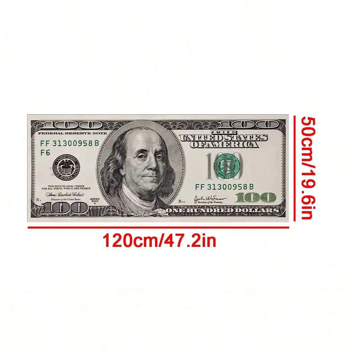 Modern Creative Portrait Dollar Bill Nylon Area Rug Indoor