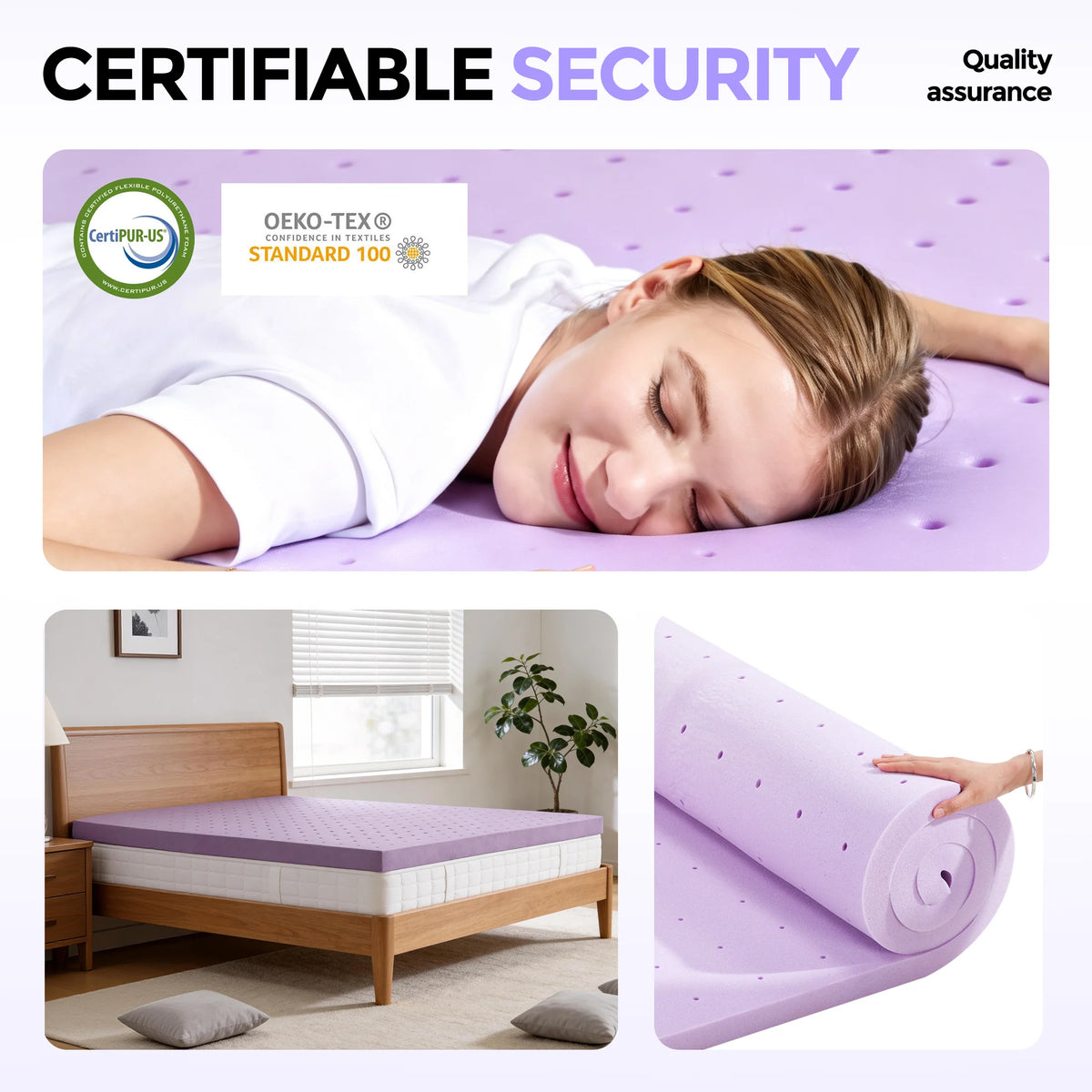 MCQ Premium Gel Infused Memory Foam Cooling Mattress Topper