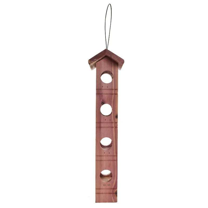 Cedar Wild Bird Suet Feeder Designed For Four Suet Plugs