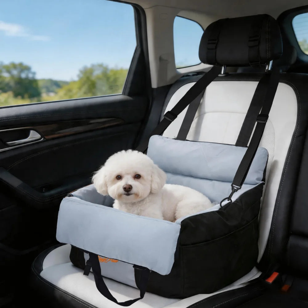 Borwart Portable Dog Car Seat With Safety Belt And Removable Cover