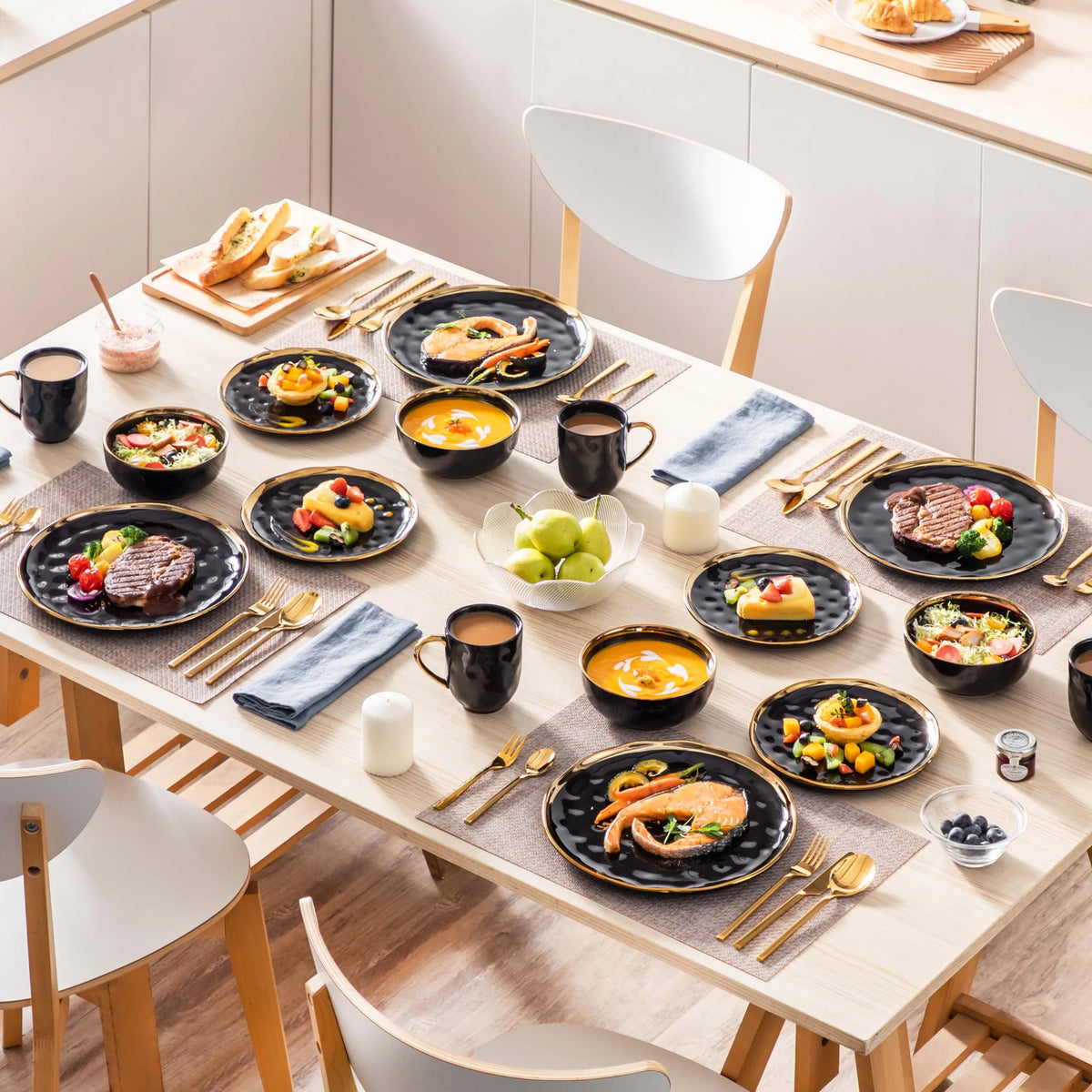 Malacasa Ceramic Dinnerware Set With Plates And Cups