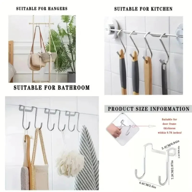 Stainless Steel Seamless Suction Cup Hook For Kitchen Bathroom