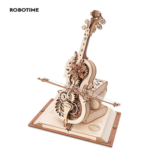 Robotime 3D Wooden Puzzle Mechanical Cello Music Craft Toy