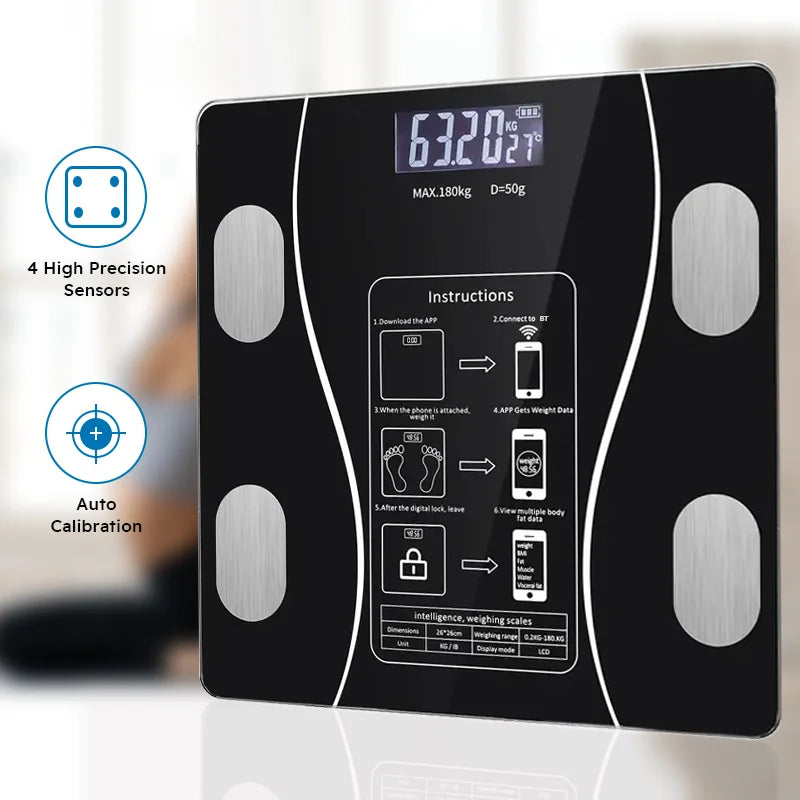 Smart Wireless Digital Body Fat Scale Bathroom Weight Composition Monitor