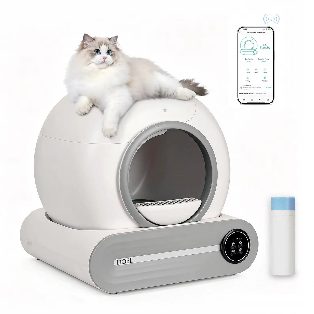 DOEL Smart Automatic Self Cleaning Cat Litter Box App Control