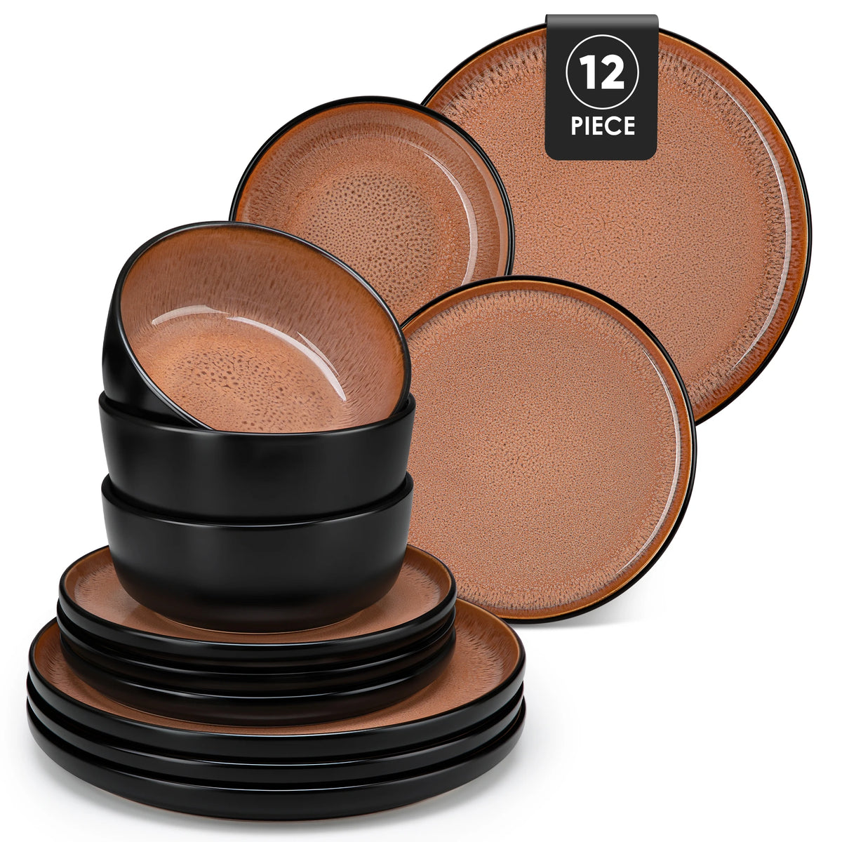 Malacasa Ceramic Stoneware Dinnerware Set With Glazed Finish