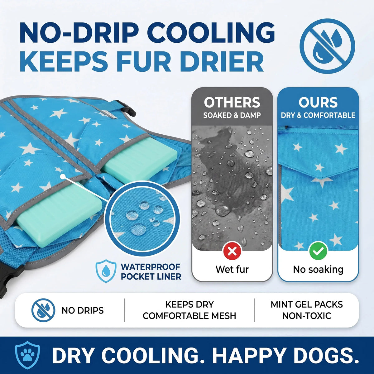 Lightweight Dog Cooling Vest Harness Jacket For Outdoor Walking