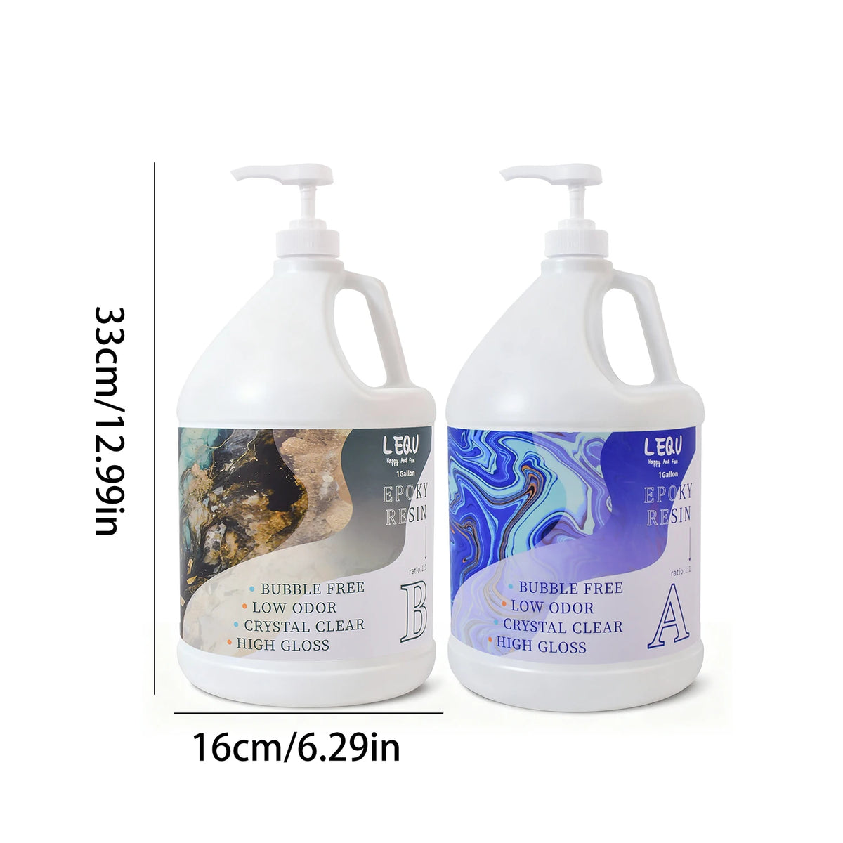 LEQU Crystal Clear Epoxy Resin Kit for Coating and Casting