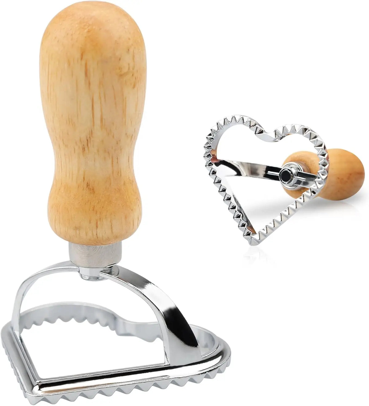 Interchangeable Cookie Cutter Set Featuring Wood And Zinc Alloy Heads