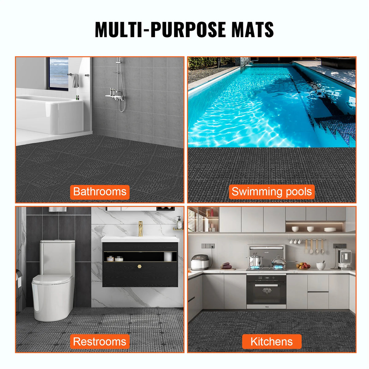 SucceBuy Interlocking PVC Drainage Floor Tiles For Bathrooms And Pools