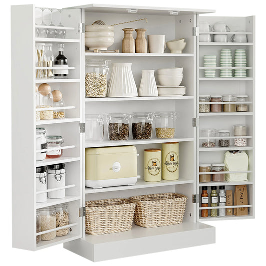HOMCOM Freestanding Kitchen Pantry Cabinet With Adjustable Shelves