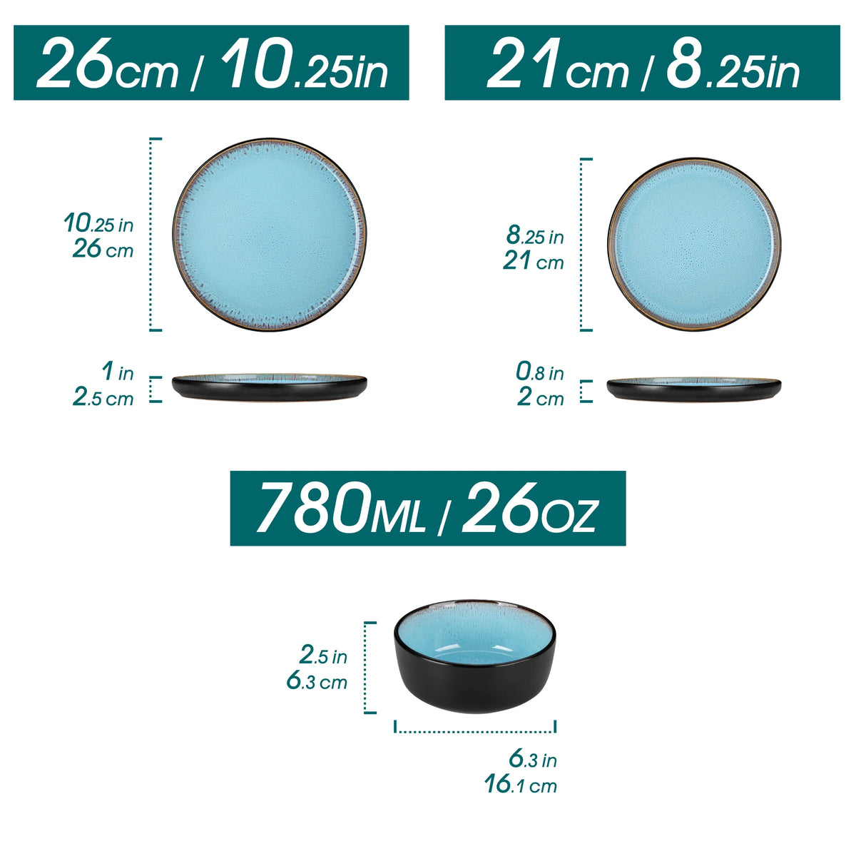 Malacasa Ceramic Stoneware Dinnerware Set With Glazed Finish