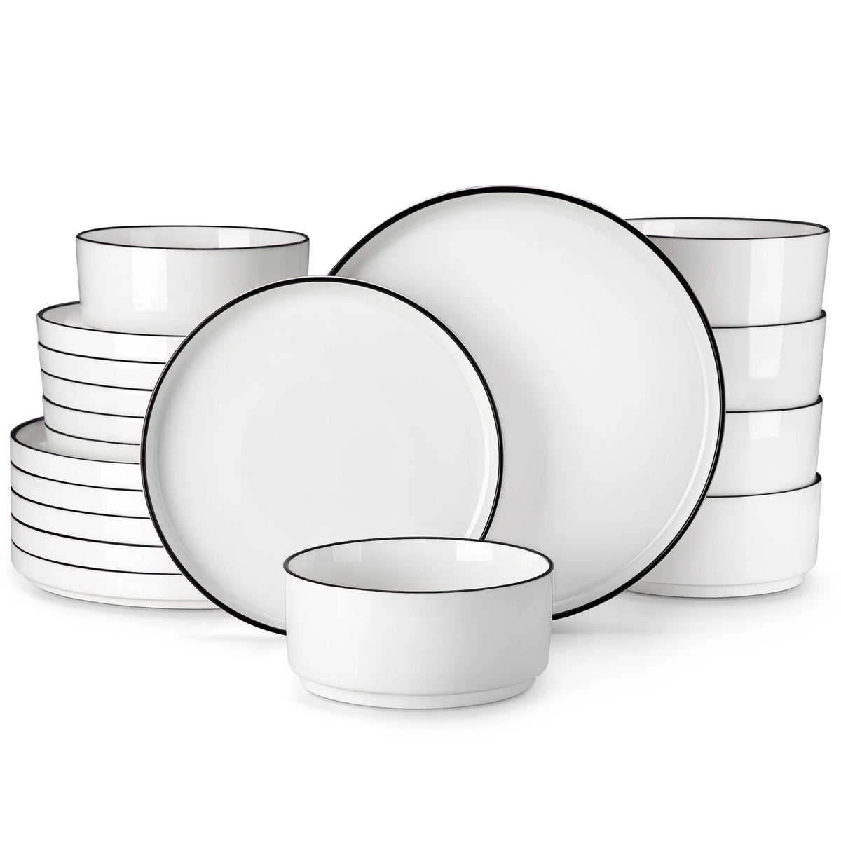 Malacasa Modern Ceramic Dinner Plates And Bowls Set