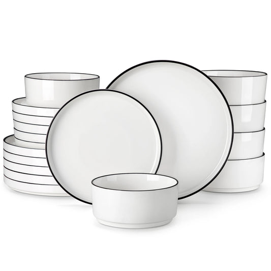Malacasa Modern Ceramic Dinner Plates And Bowls Set