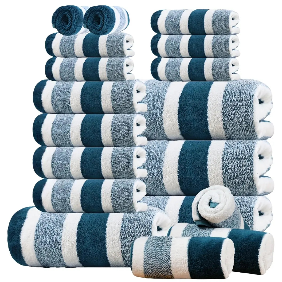 Luxurious Bath Towel Set Featuring Quick Dry Absorbent Plush Comfort