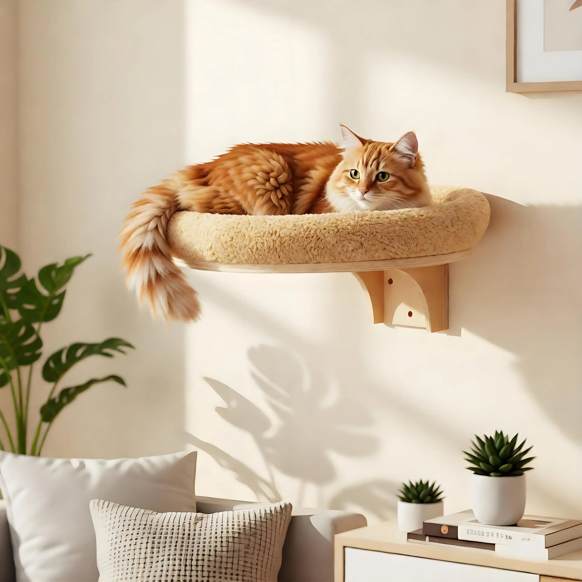 CWV Wall Mounted Cat Ladder With Scratching Post And Hammock