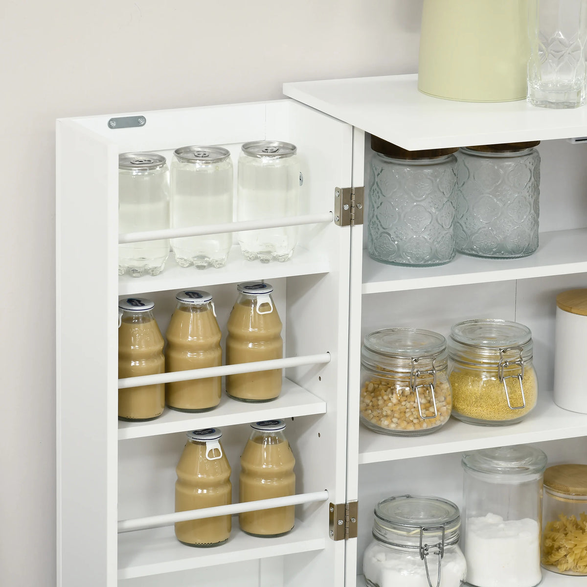 HOMCOM Freestanding Kitchen Pantry Cabinet With Adjustable Shelves