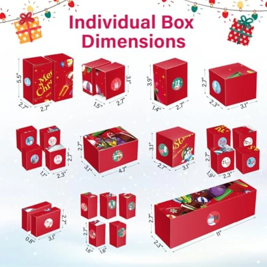 DIY Empty Christmas Advent Calendar Gift Box Set For Family