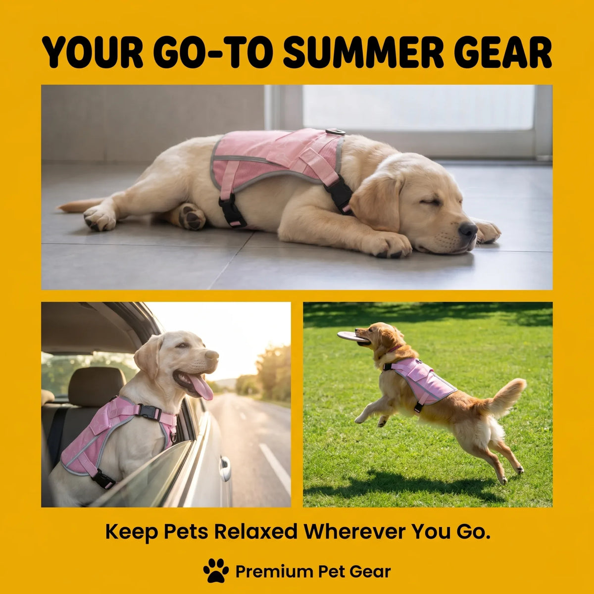 Lightweight Dog Cooling Vest Harness Jacket For Outdoor Walking