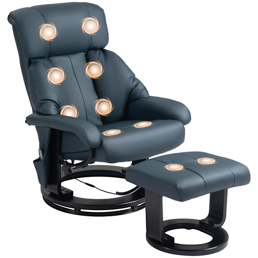 HOMCOM Massage Recliner Chair With Ottoman And 10 Point Vibration