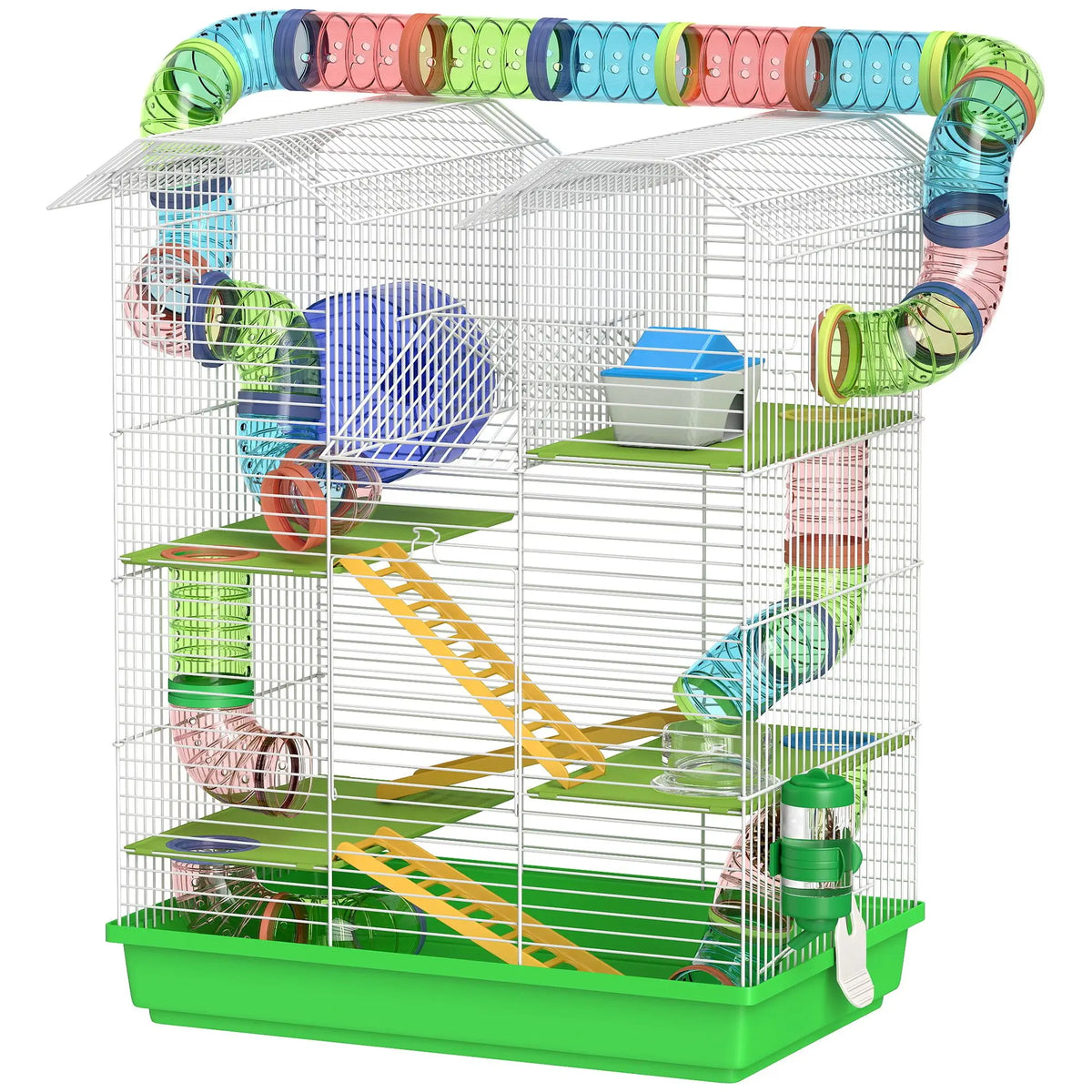 Five Tier Hamster Cage With Tubes Tunnels And Exercise Wheel