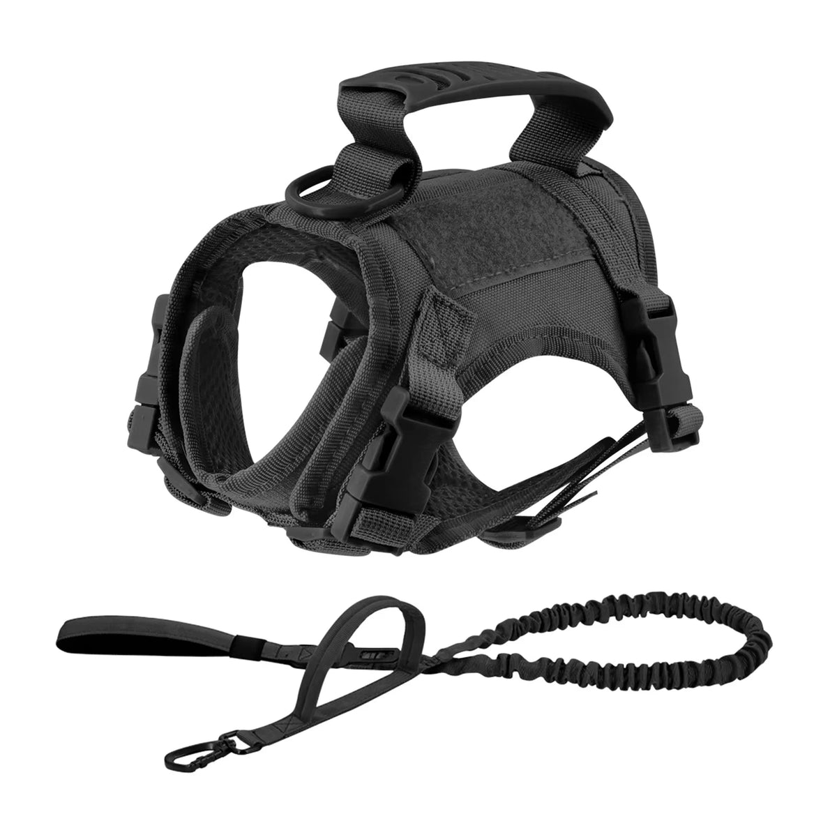 PETRAVEL Adjustable Nylon Tactical Dog Harness Leash Set