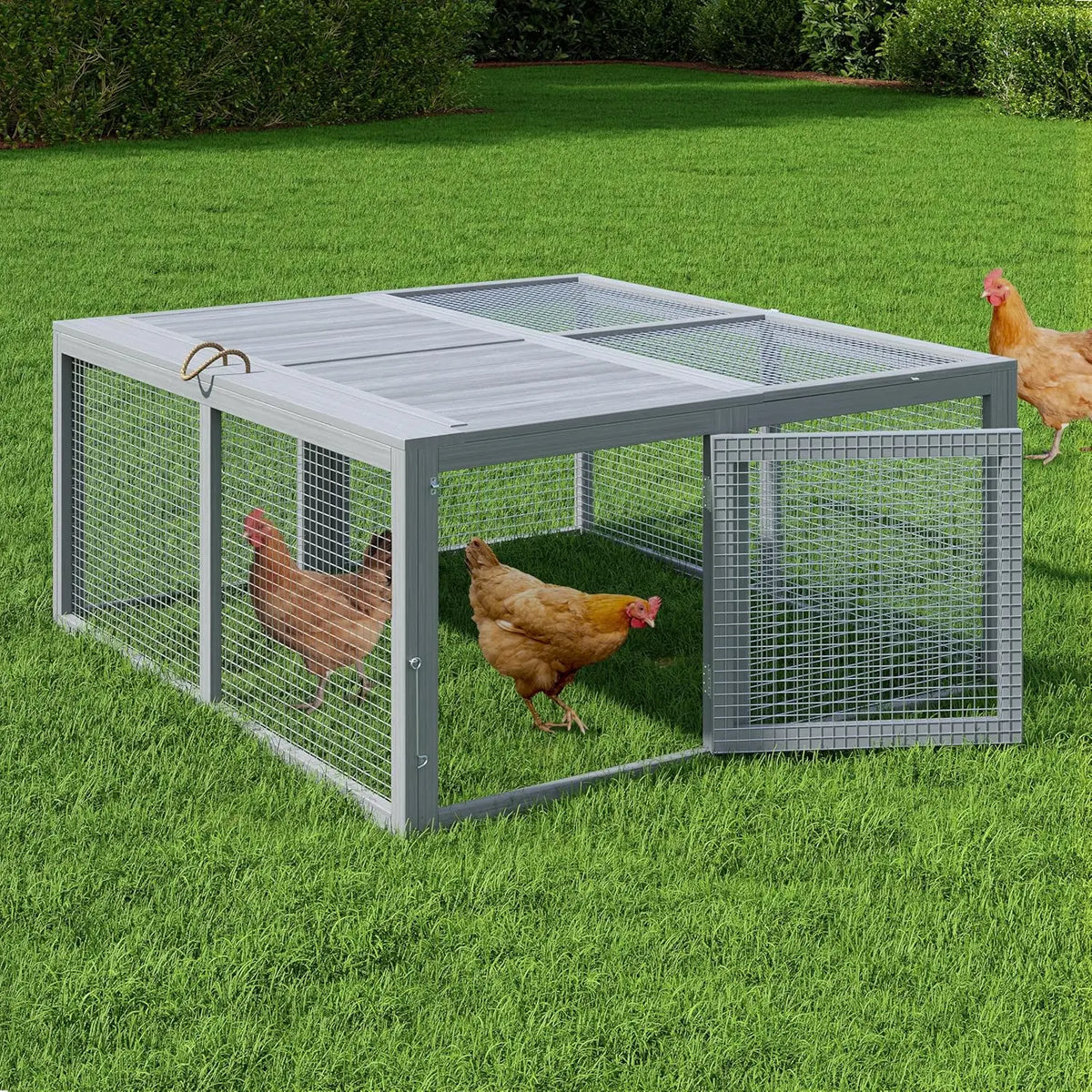 HiMISS Folding Portable Wooden Chicken Coop Run Rabbit Hutch