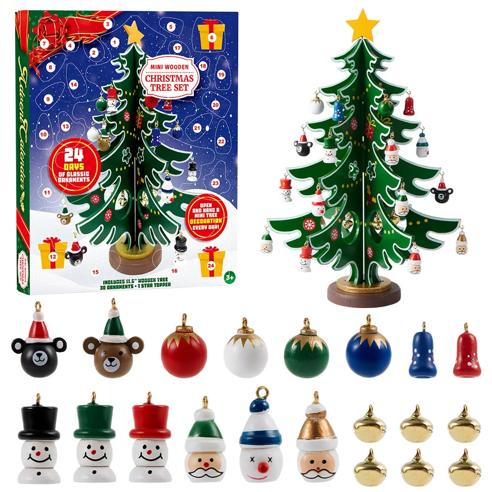 Joyfy Christmas Advent Calendar 24 Days Countdown Tree Ornaments
