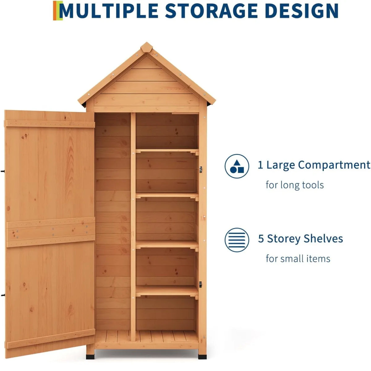 Waterproof Wooden Outdoor Storage Cabinet With Lockable Door