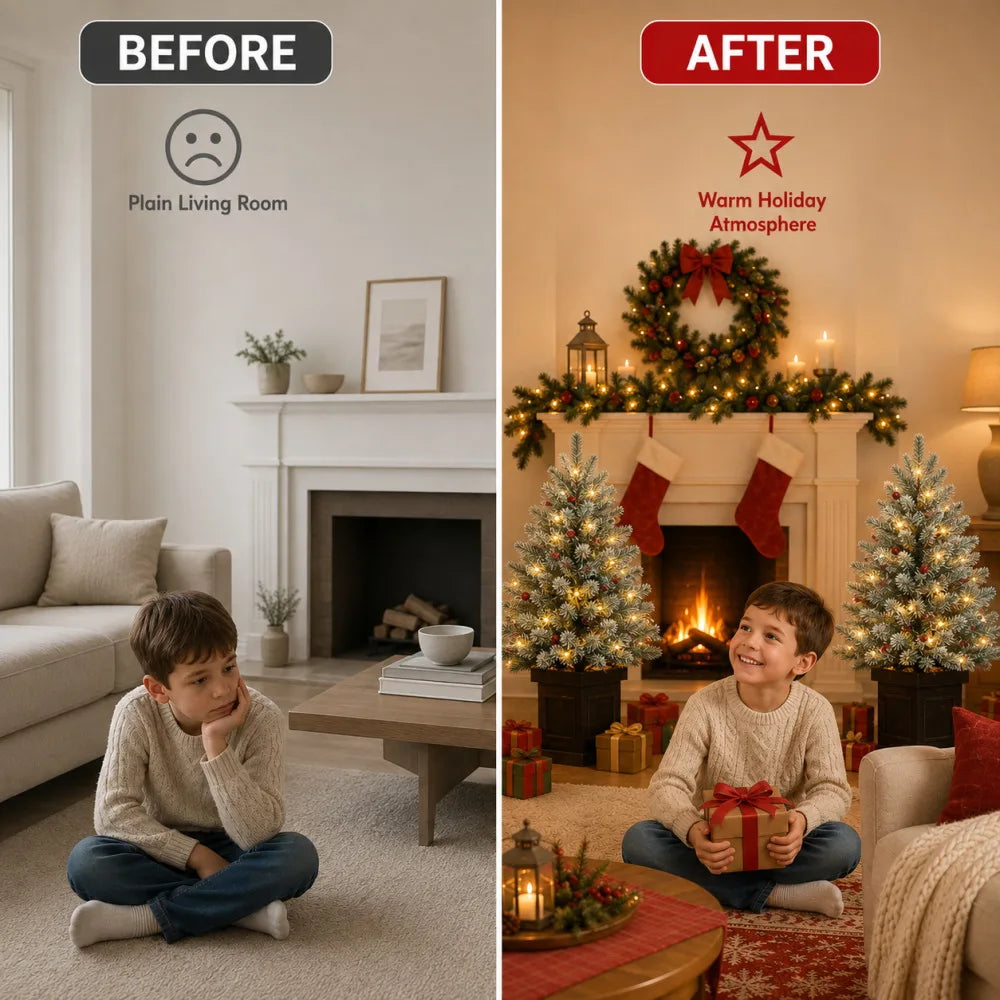 Pre Lit Artificial Christmas Tree With Timer For Seasonal Decor