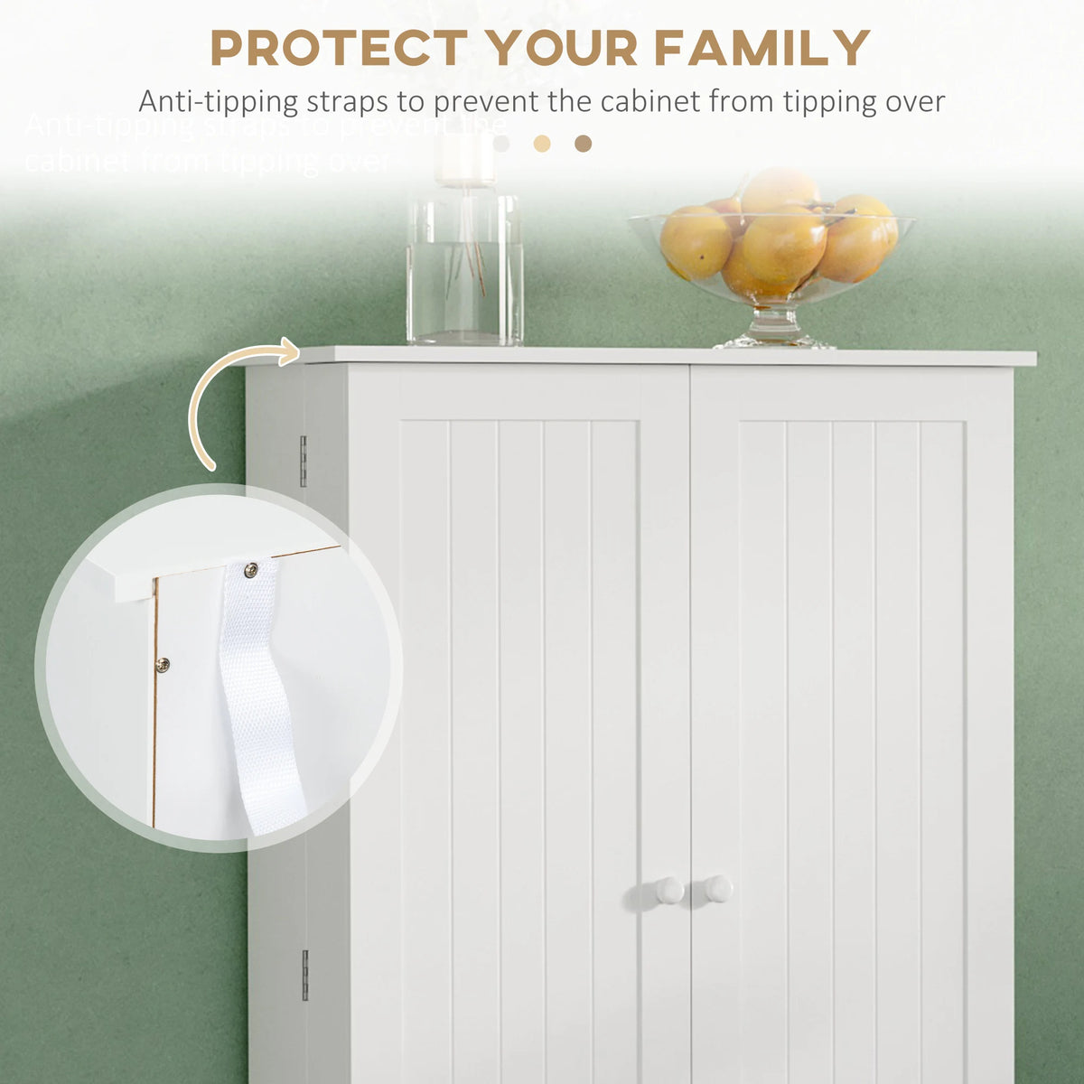 HOMCOM Freestanding Kitchen Pantry Cabinet With Adjustable Shelves