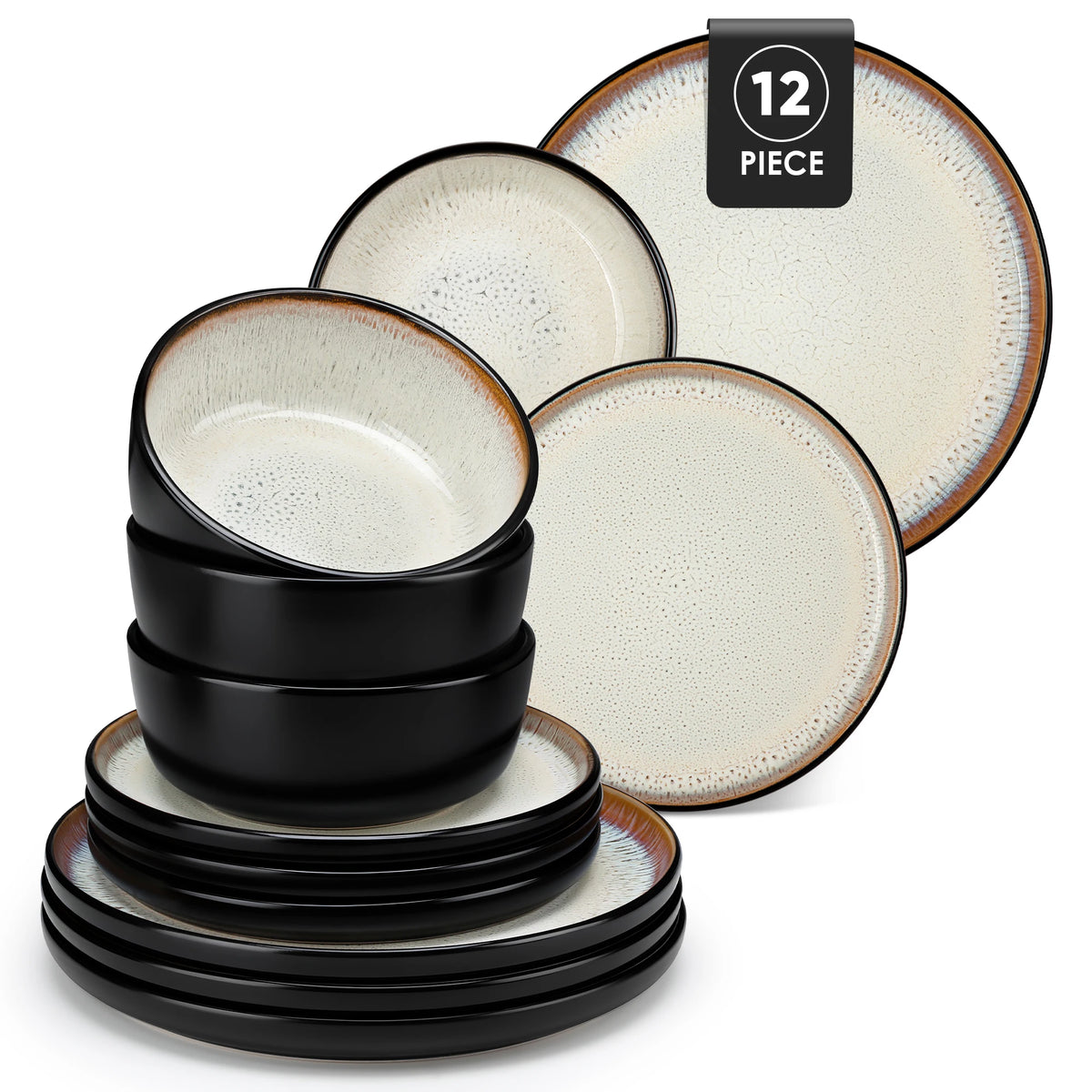 Malacasa Ceramic Stoneware Dinnerware Set With Glazed Finish