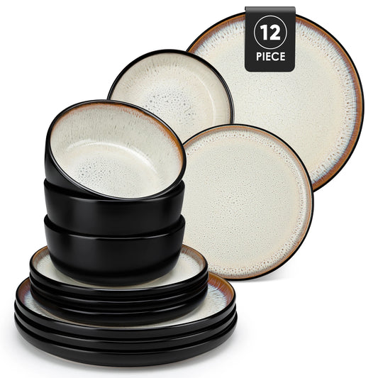 Malacasa Ceramic Stoneware Dinnerware Set With Glazed Finish