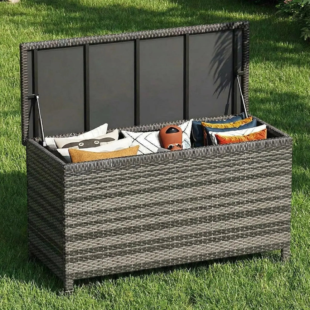 HiMISS Weatherproof Outdoor Storage Box With Lid And Wheels