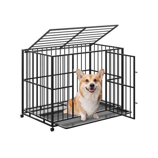 Anixol Heavy Duty Stainless Steel Dog Crate With Lockable Wheels