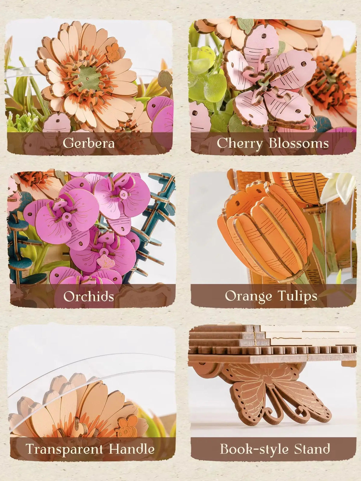 Rolife 3D Wooden Blooming Book Puzzle Kit For Gift Lovers